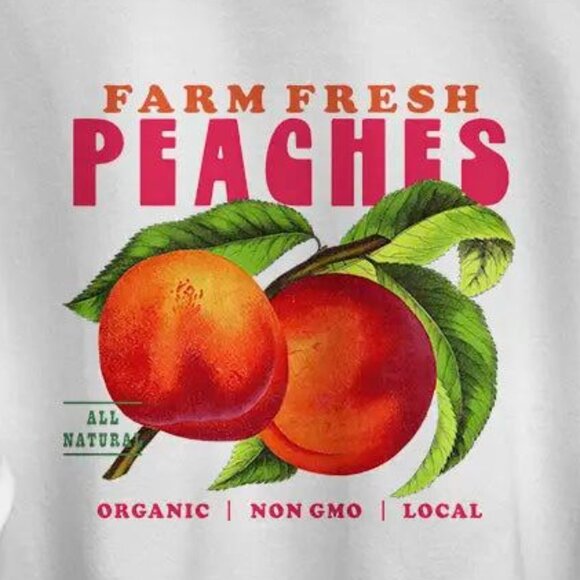 Peaches Records Tapes All Nature Retro 70s Music Fan Graphic Sweatshirt 166 - Picture 2 of 5